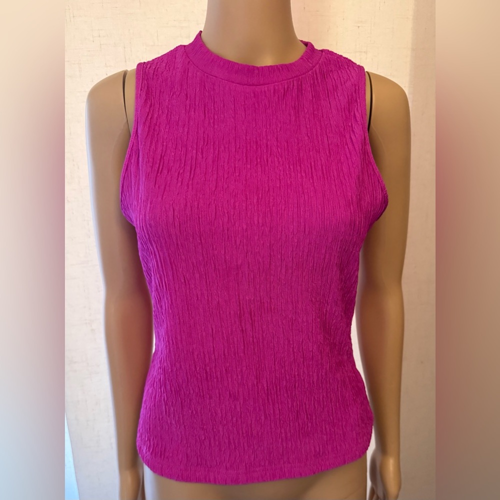 SHEIN bright fushia/pink sleeveless, blouse. Sz. M (6)